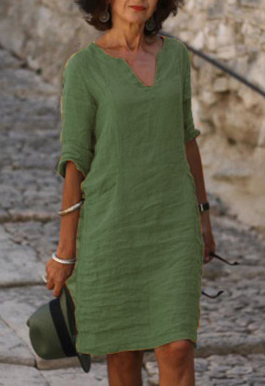 Elvy™ - Elegant V-Neck Dress