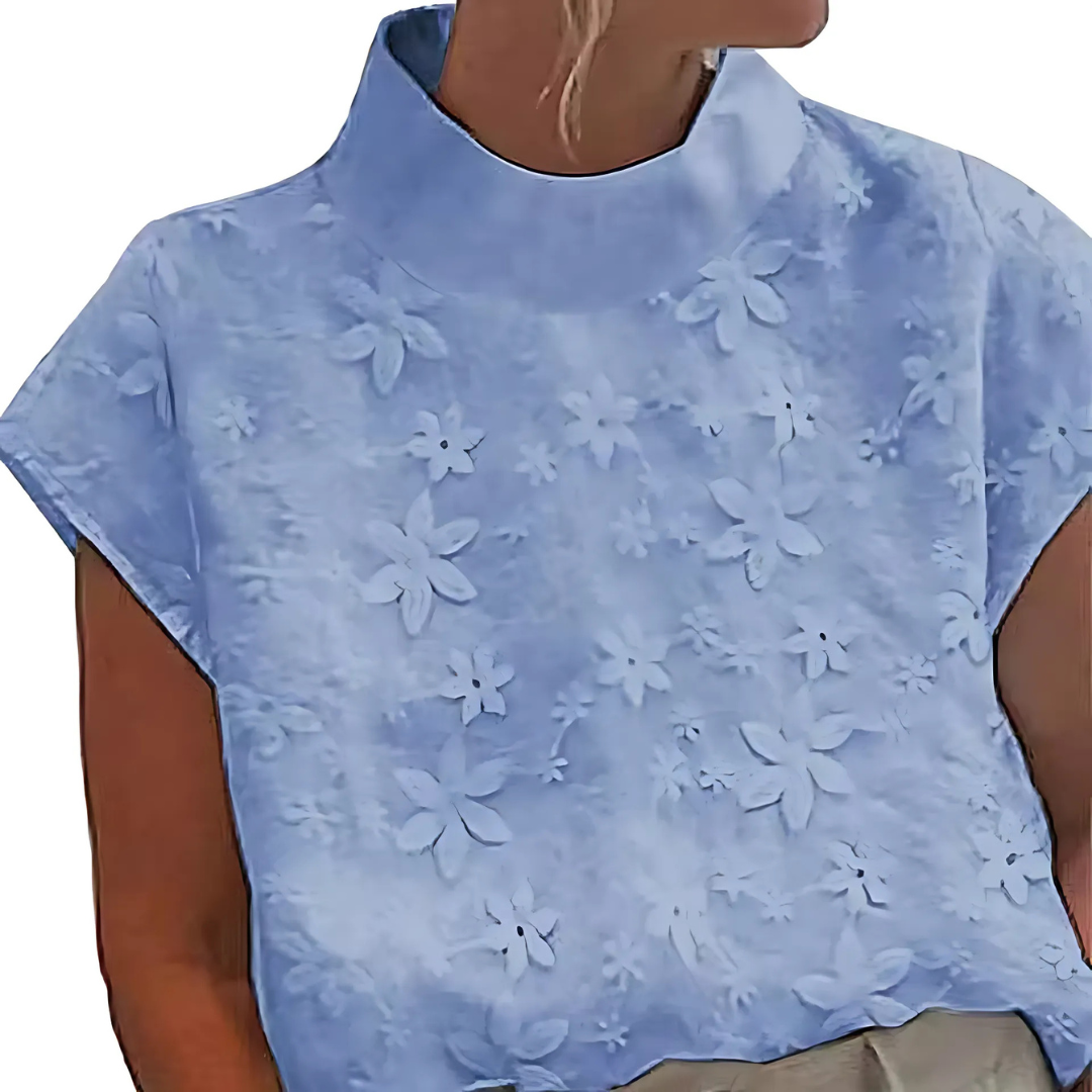Doutzen™ - Women's Blouse with Lace Trim and Half-Length Sleeves