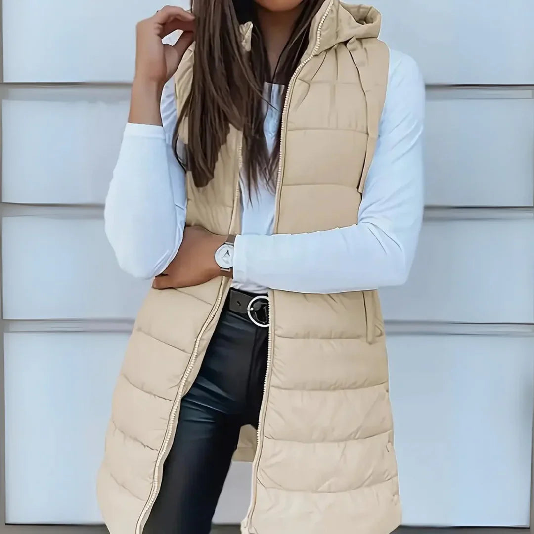 Romy™ - Casual Sleeveless Hooded Long Puffer Vest