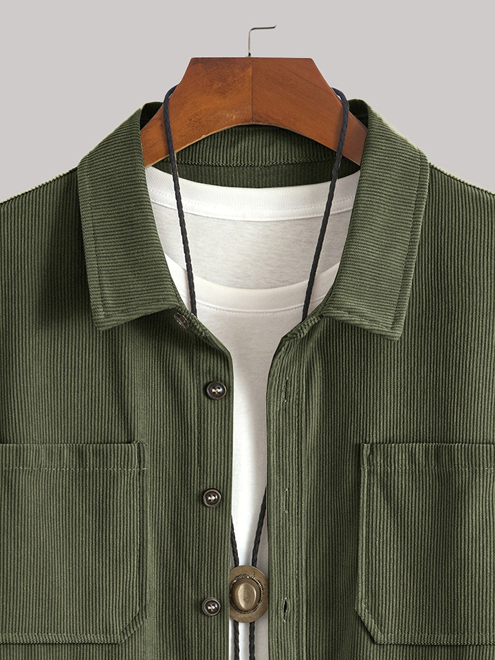 Bryce | Herren Langarm-Overshirt mit Taschen und Knöpfen