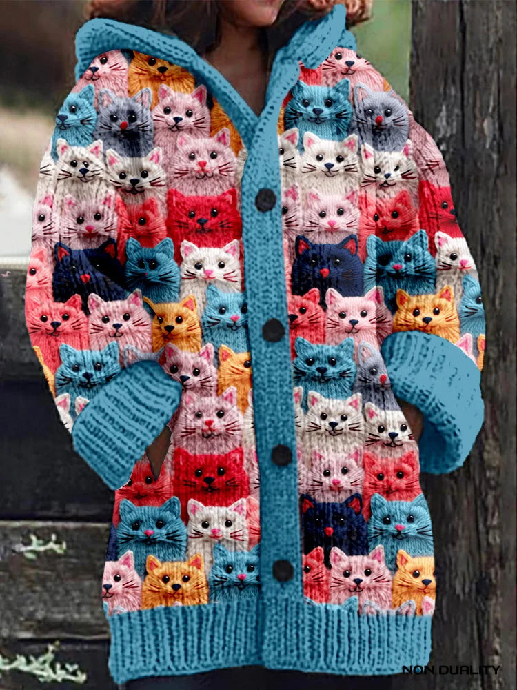 Isabella - Colorfully Knitted Cat Cardigan