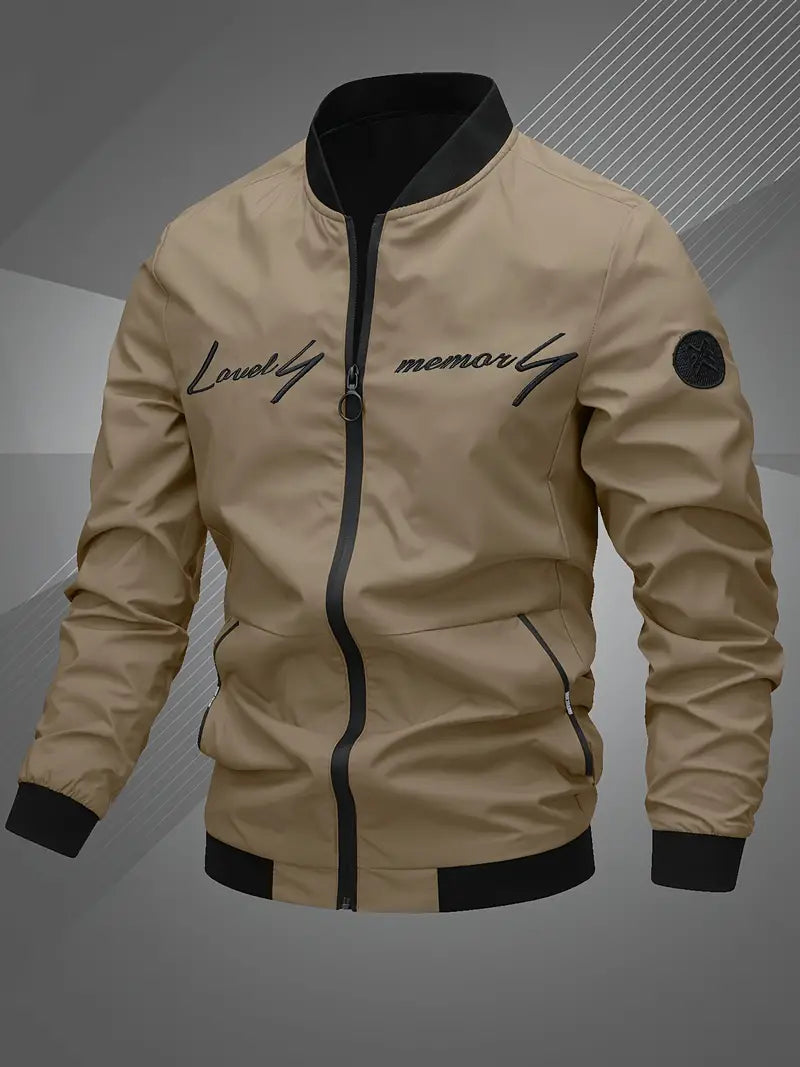 Finn - Casual Bomber Jacket With Embroidered Letter For Men