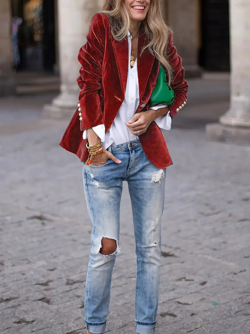 Julissa™ - Elegant Velvet Blazer