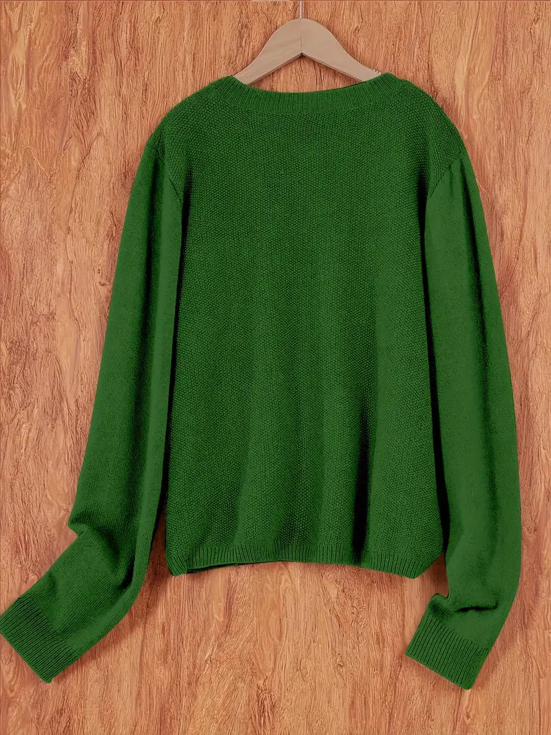 Eugenia | Damen Rundhals-Cardigan mit Knöpfen und Tasche