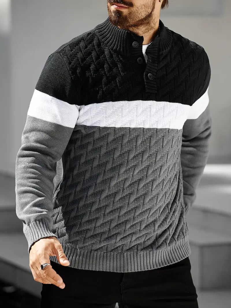 Brit & Boho™️ | The Atlas Henley Knit Sweater