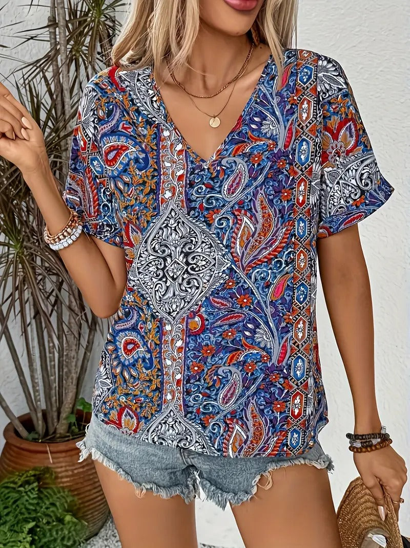 Livia - Loose Summer Paisley Top