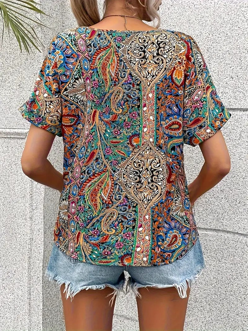 Livia - Loose Summer Paisley Top