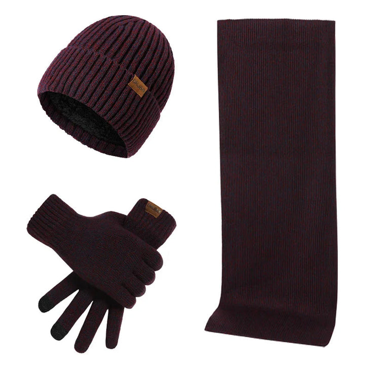 Cooles Winter-Set mit Mütze, Schal und Handschuhen