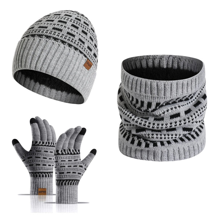 3-teiliges Winterset mit Mütze, Handschuhen und Schal