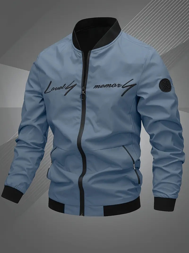 Finn - Casual Bomber Jacket With Embroidered Letter For Men