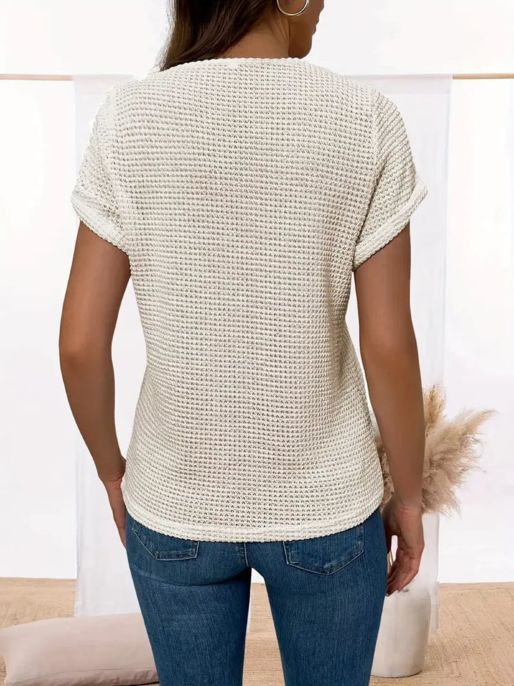 Megan™ - Chic Lace Round Neck Shirt