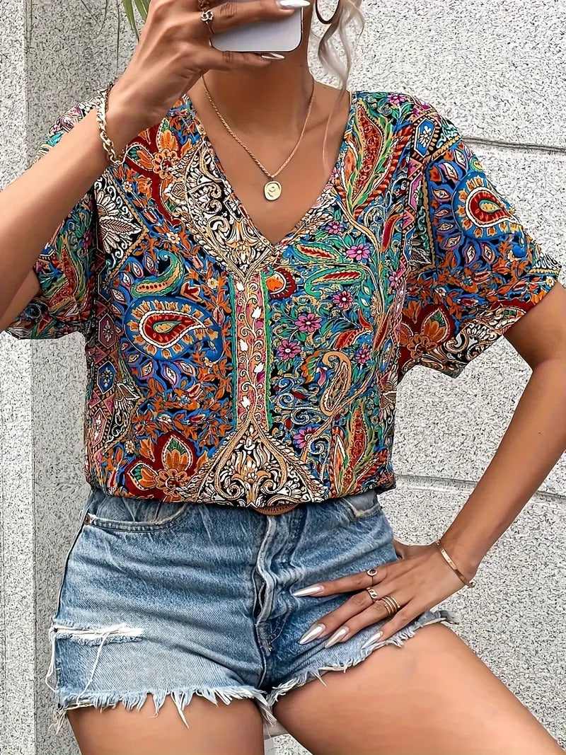 Livia - Loose Summer Paisley Top