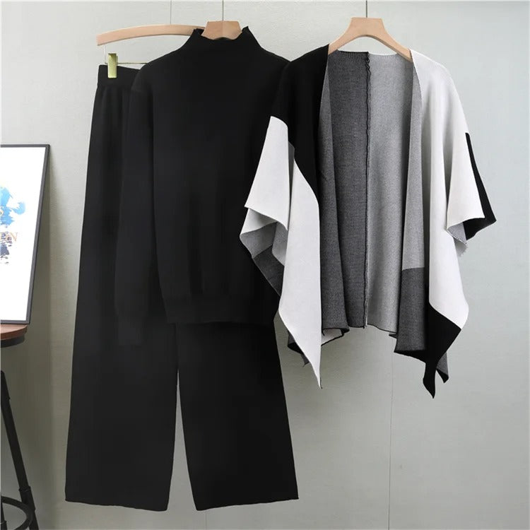 JUNA - Sophisticated Three-Piece Knit Set