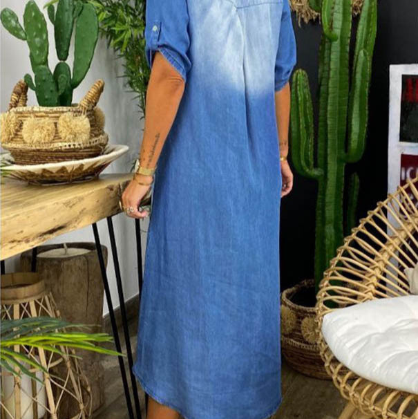 Ilse™ - Summer V-Neck Half Denim Dress