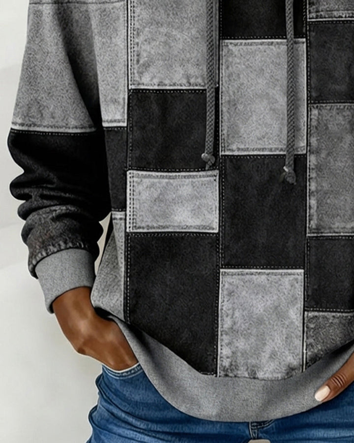 Chic Plaid Long Sleeve Hoodie