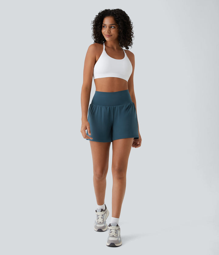 Luigia - 2-in-1 High-Waisted Yoga Shorts