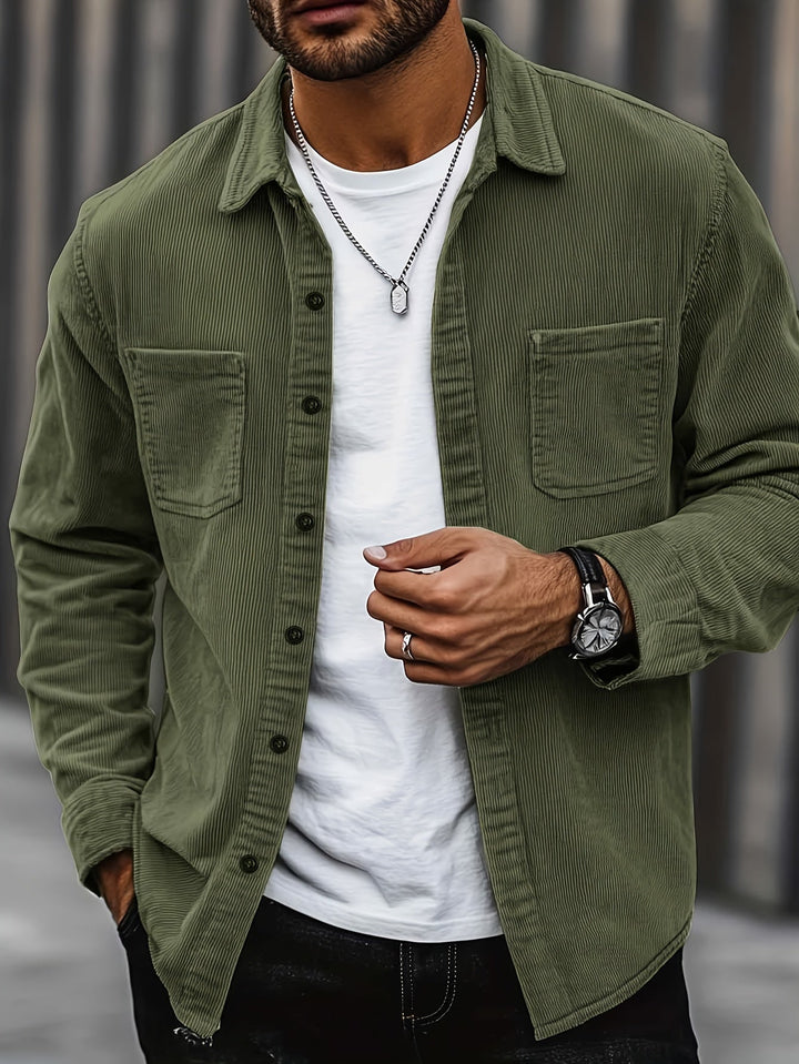 Bryce | Herren Langarm-Overshirt mit Taschen und Knöpfen