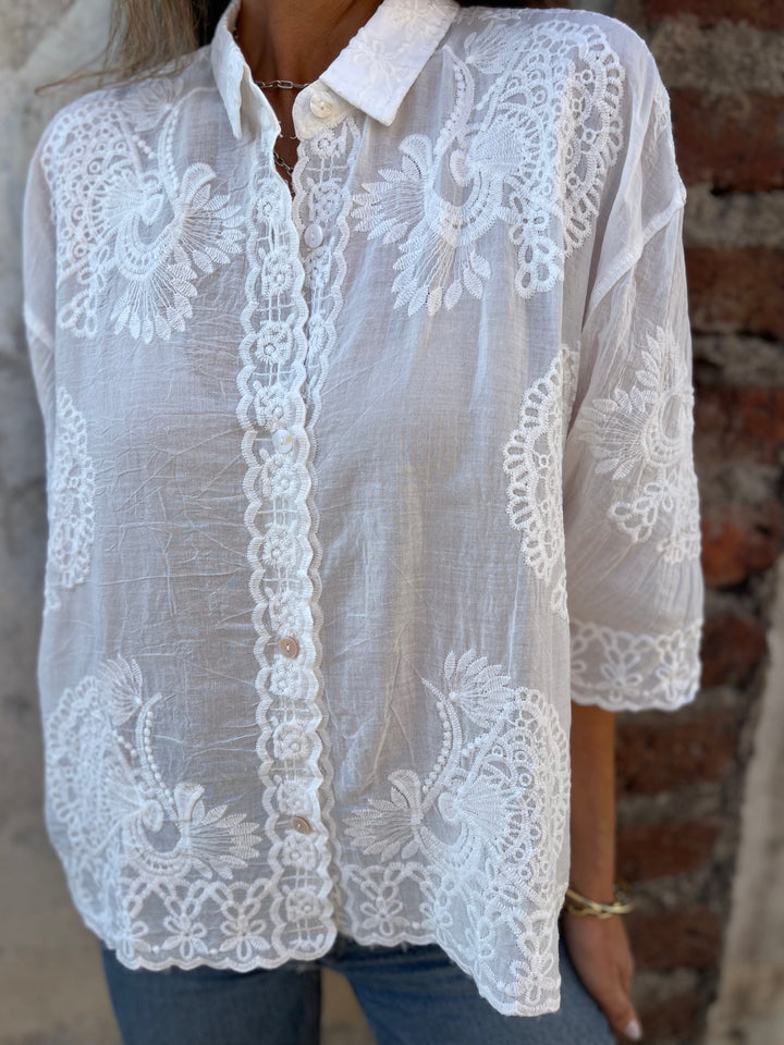 Laura™ - Embroidered Long Sleeve Cardigan
