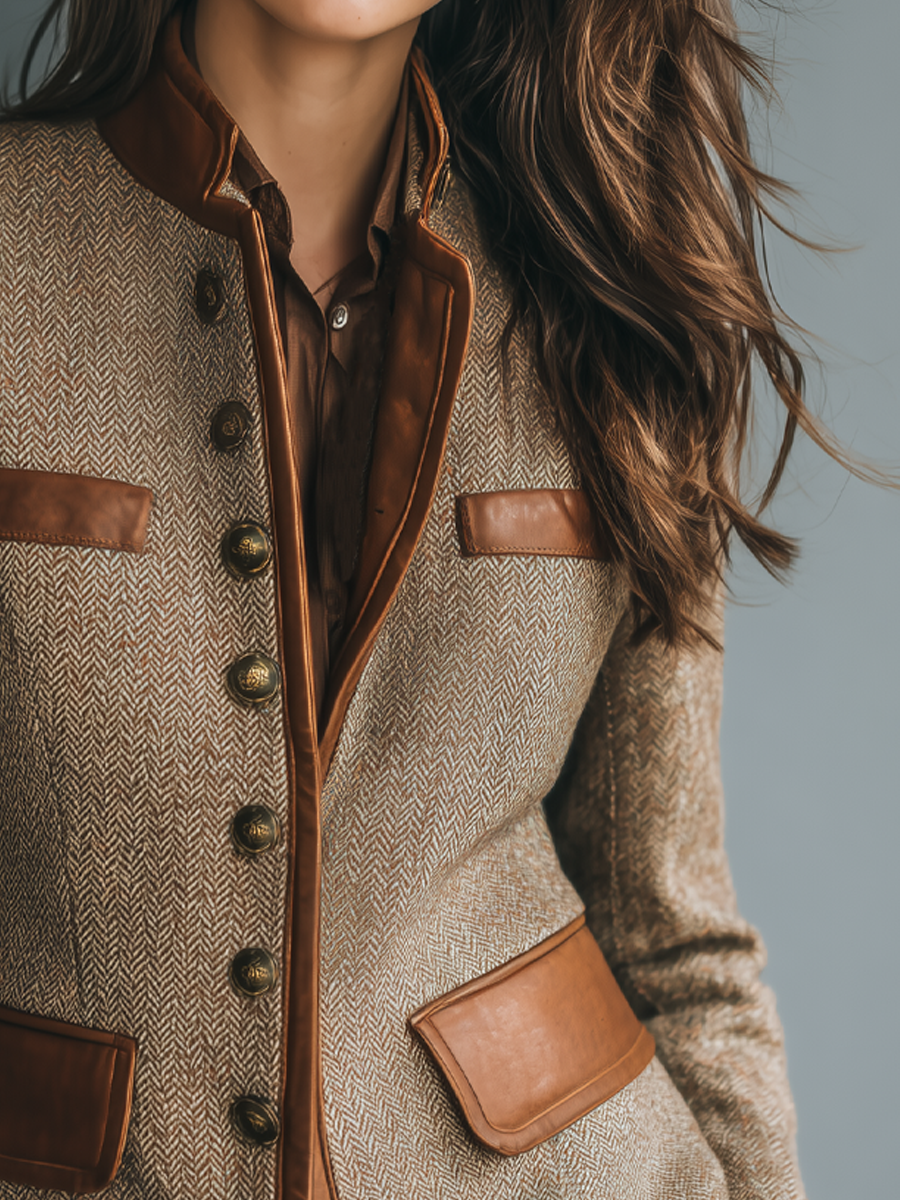 Verena™ - Vintage Jacket with Trim and Pockets