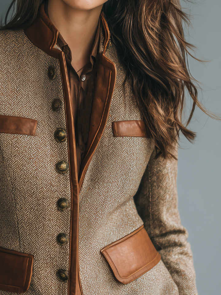 Verena™ - Vintage Jacket with Trim and Pockets