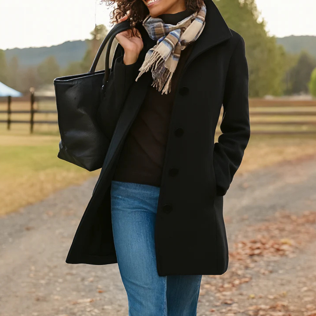 Vera™ - Classic Mid-Length Button-Up Coat