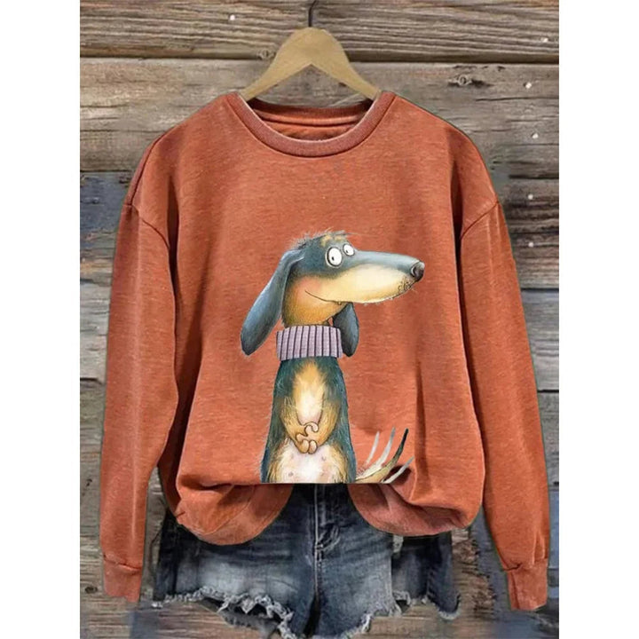 Women's sweatshirt with a round neckline and long sleeves