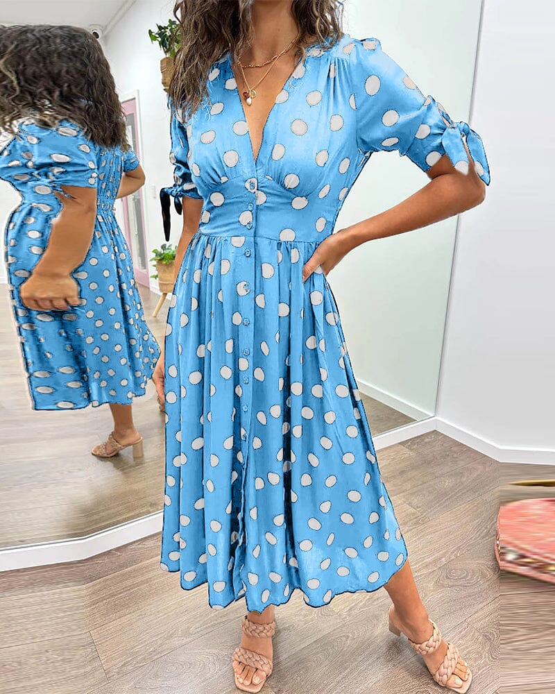 Bellamy - V-Neck Polka Dot Dress