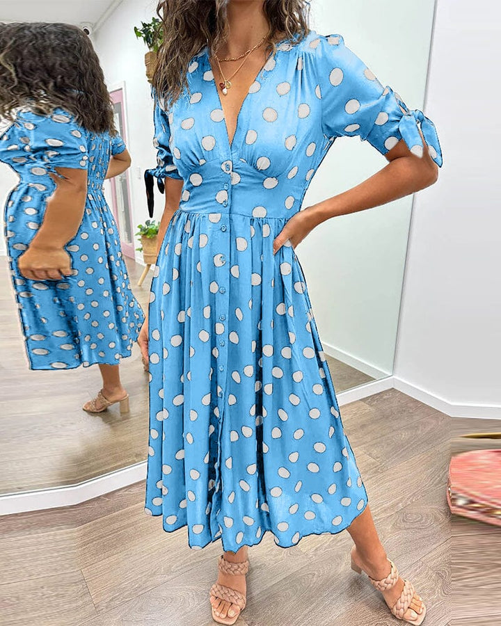 Bellamy - V-Neck Polka Dot Dress