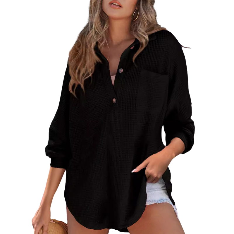 KATHRYN™ – Airy V-Neck Button-Up Blouse