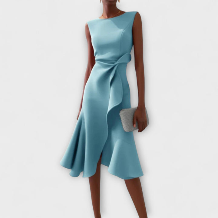 Juliette™ – Elegant Draped Asymmetrical Midi Dress