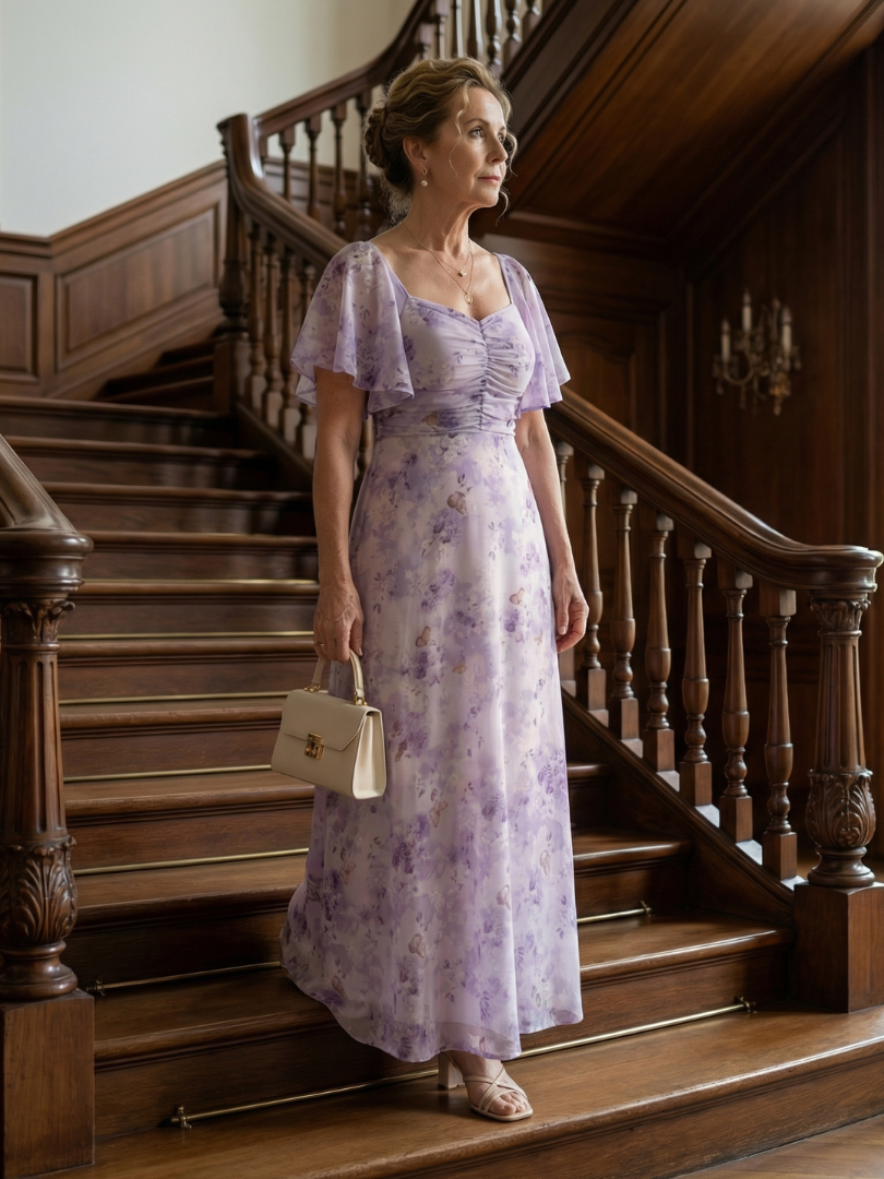 Vaelis | Midi dress with flutter sleeves