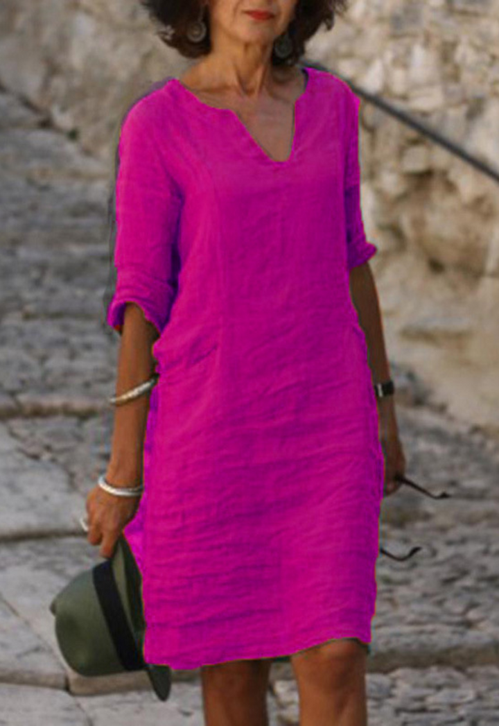 Elvy™ - Elegant V-Neck Dress