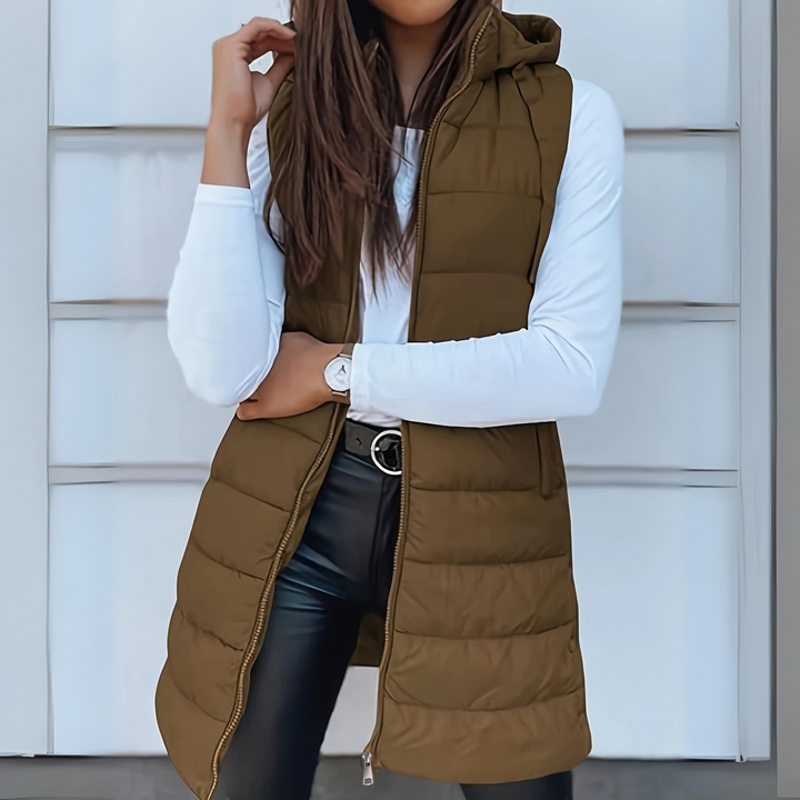 Romy™ - Casual Sleeveless Hooded Long Puffer Vest