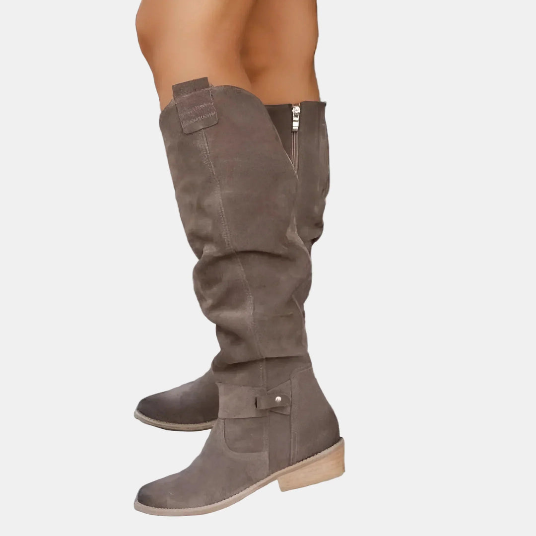 Avery | Suede Low Heel Ankle Boots