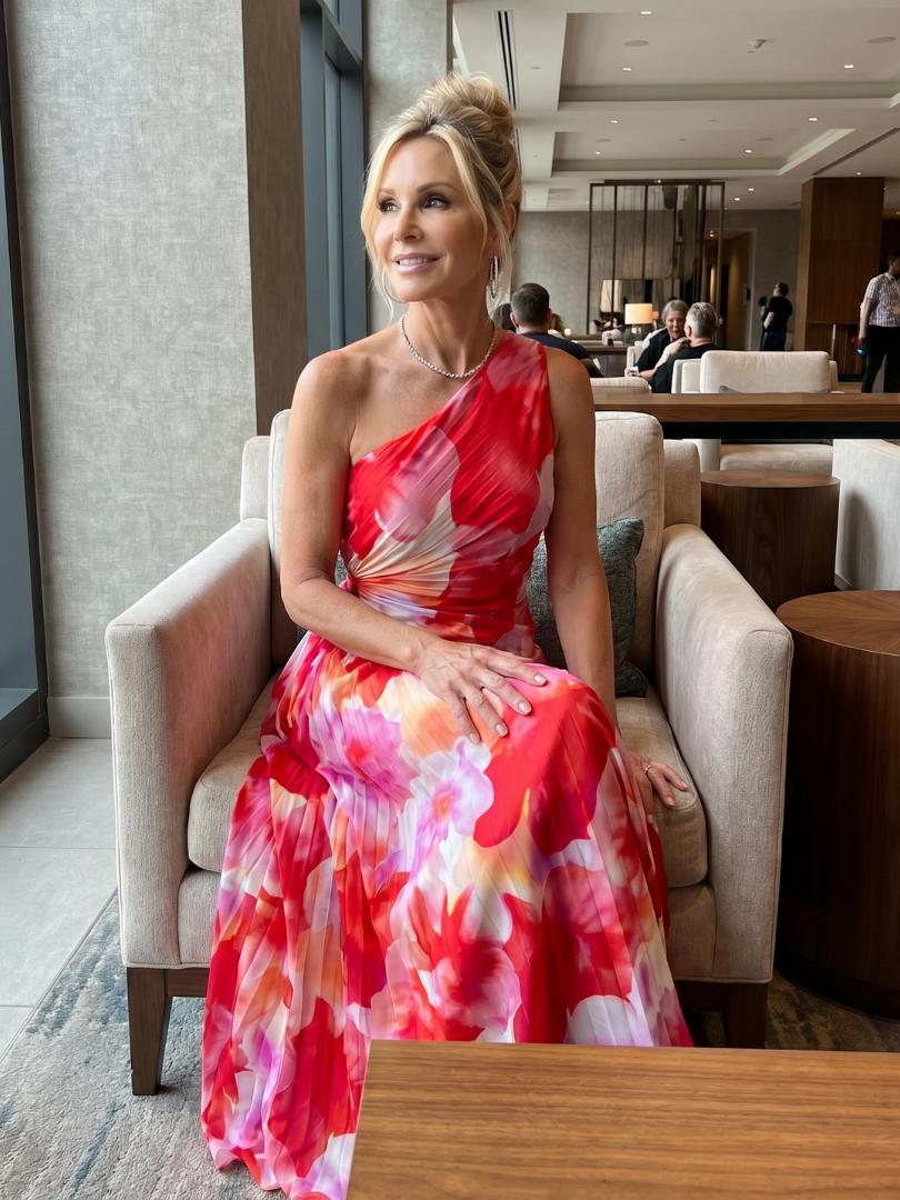 Taya | One-Shoulder Pleated Midi Dress