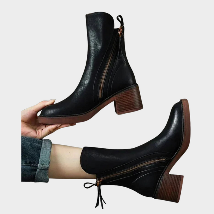 Gabriella | Comfortable Leather Ankle Heels