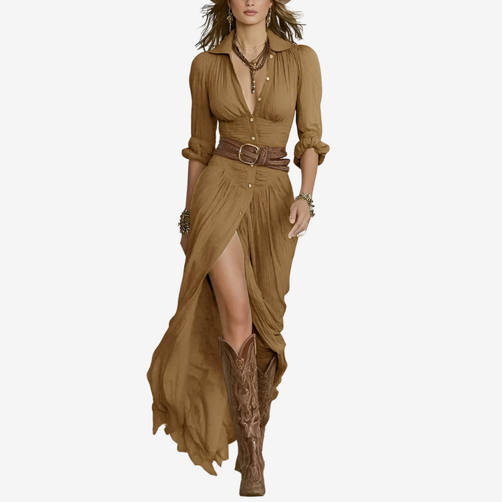 Eve™ Maxi Flowing Dress with Belt