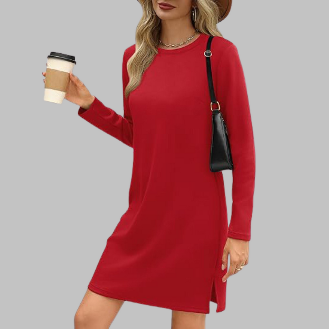 Talia™ – Casual Long-Sleeved Crew Neck Mini Dress
