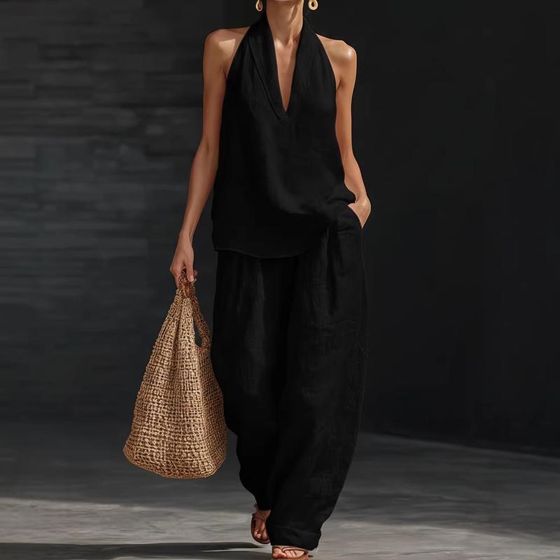 Ainhoa | Casual Tank Top and Wide Leg Trouser Set