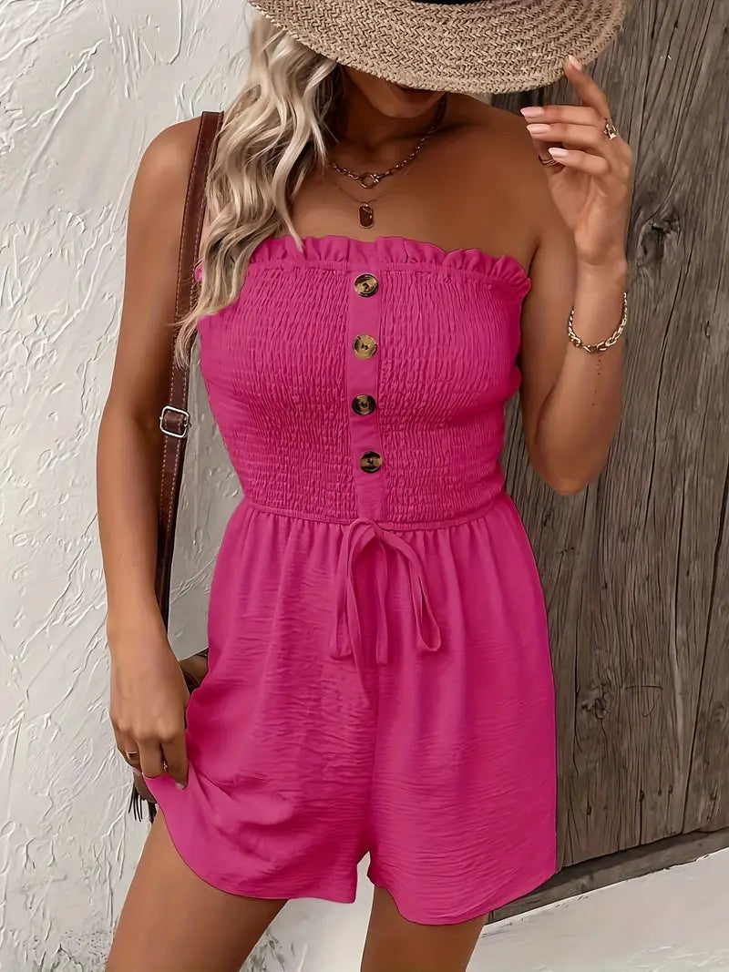 Tiana™ - Chic Strapless Jumpsuit Shorts