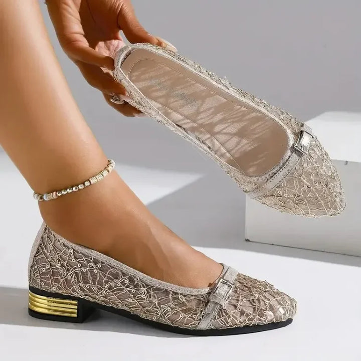 Women's Casual Lace and Mesh Slippers