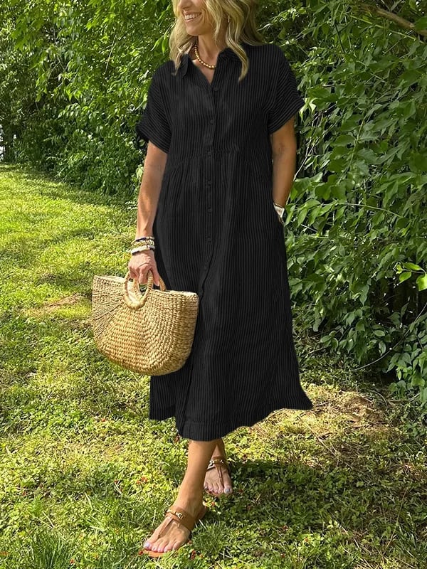 Gwen™ - Striped Shirt Dress