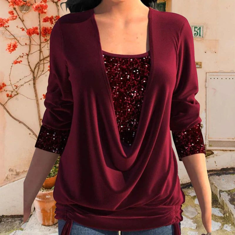 Kiara™ - Long-sleeved shirt with sequins