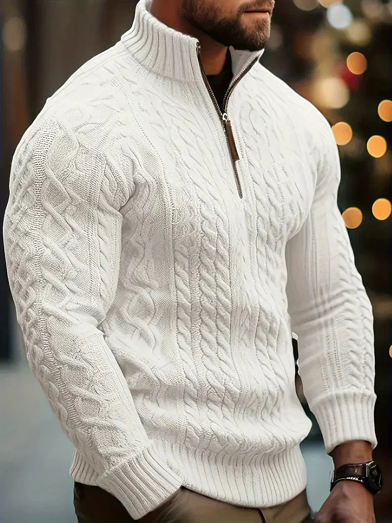 Brit & Boho™️ | Viscose Blend Knit Quarter Zip