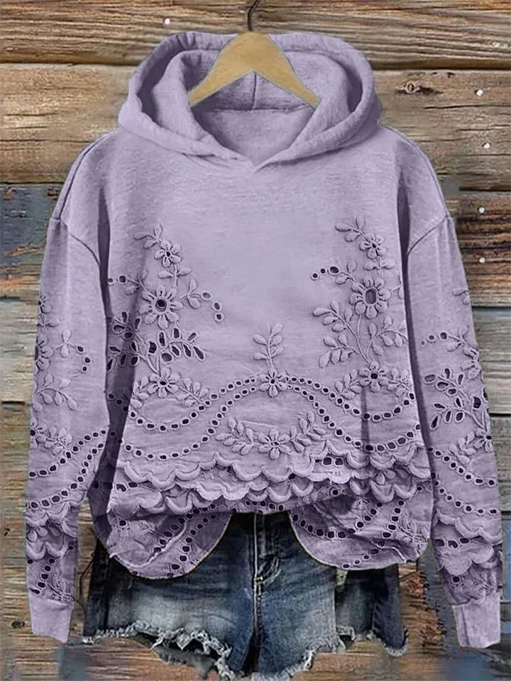 Regine™ - Cozy Hoodie with Floral Print