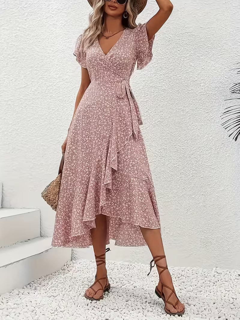 Elara | Flowing, Belly-Skimming Wrap Dress