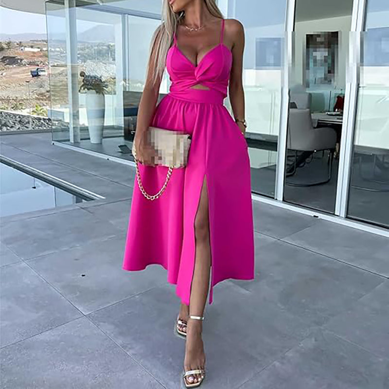 Chloe™ - High Slit Spaghetti Strap Dress