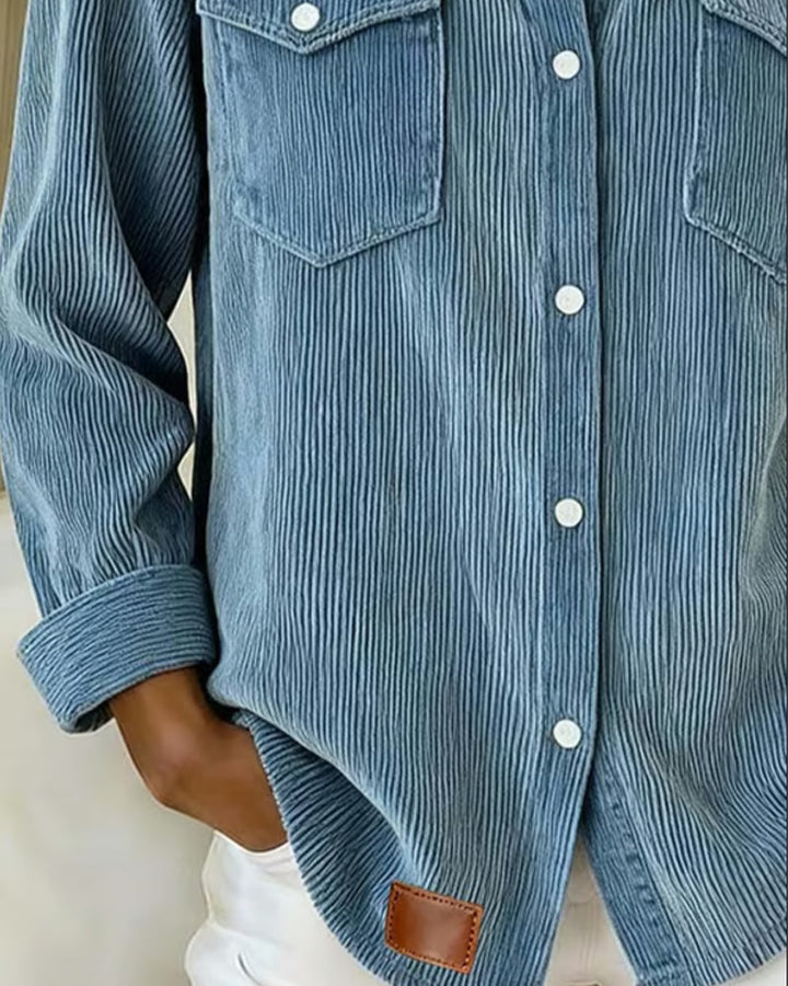 Lyra™ - Classic Long Sleeve Shirt with Lapel Collar