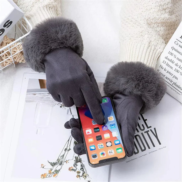 Winterhandschuhe mit Kunstfell