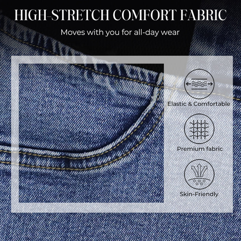 Women's high-waisted jeans with stretchy legs